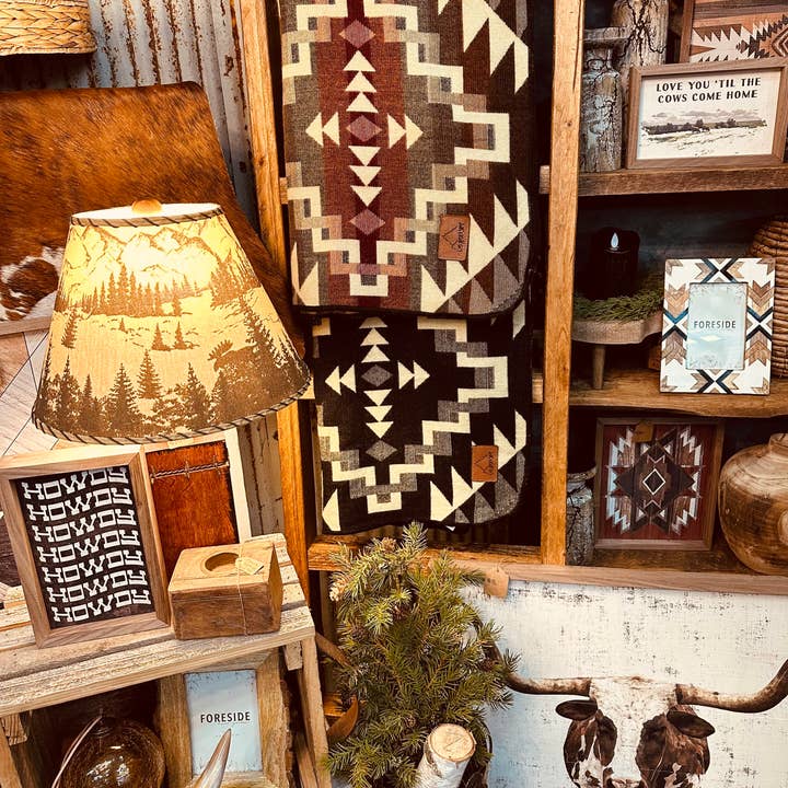 Coperta a Motivo Diamante del Sud-Ovest Terracotta / Crema per la vendita all'ingrosso da parte di Los Andes Shop