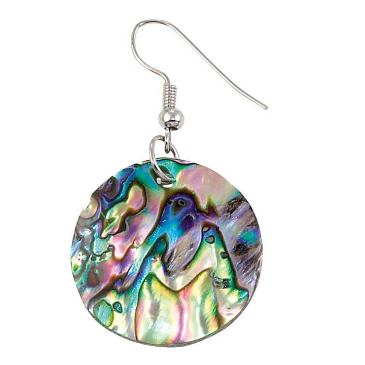 Round Abalone Earrings for wholesale by Benjamin International