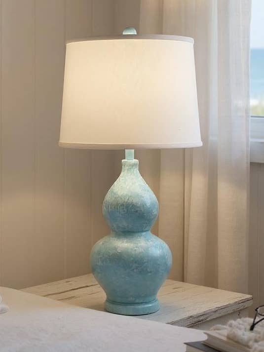 Atlantic Grey Sponged Large Sectioned Tear Drop Table Lamp for wholesale by Coast Lamp Mfg