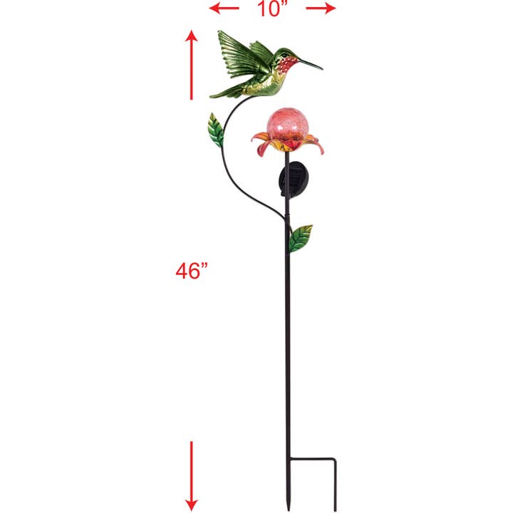 Sunset Vista Designs - Wholesale Garden/Lawn Stake - Hummingbird Solar Stake 46"