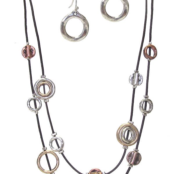 Jewelry Max - Wholesale Jewelry Set - ( A115 ) DOUBLE LAYER RING NECKLACE SET0