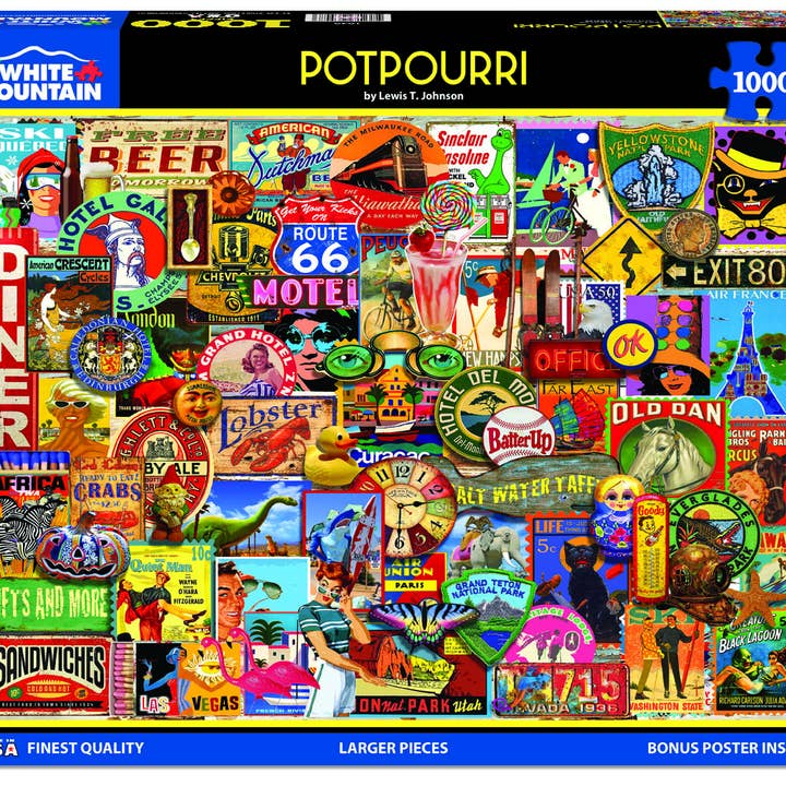 White Mountain Puzzles - Vente Puzzle – adulte - Pot-pourri (1848oz) - Puzzle de 1000 pièces1