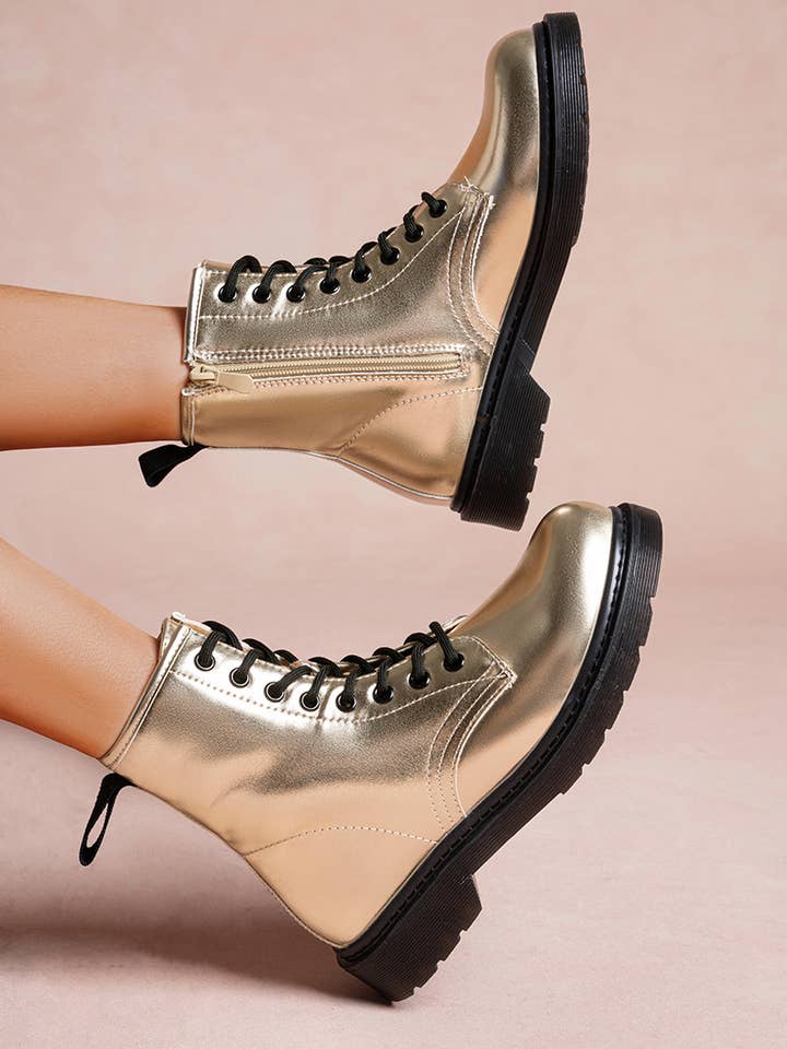 LADY GLORY - Vente Bottines – femme - Bottine vernie Chunkye à lacet5