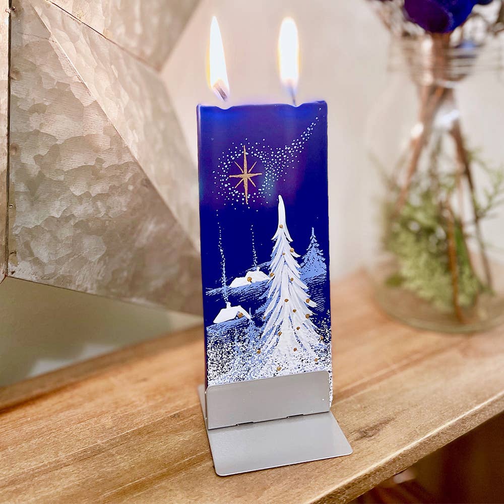 Flatyz Candles - Vente Bougies originales - Bougie plate faite à la main Nuit de Noël avec une étoile
