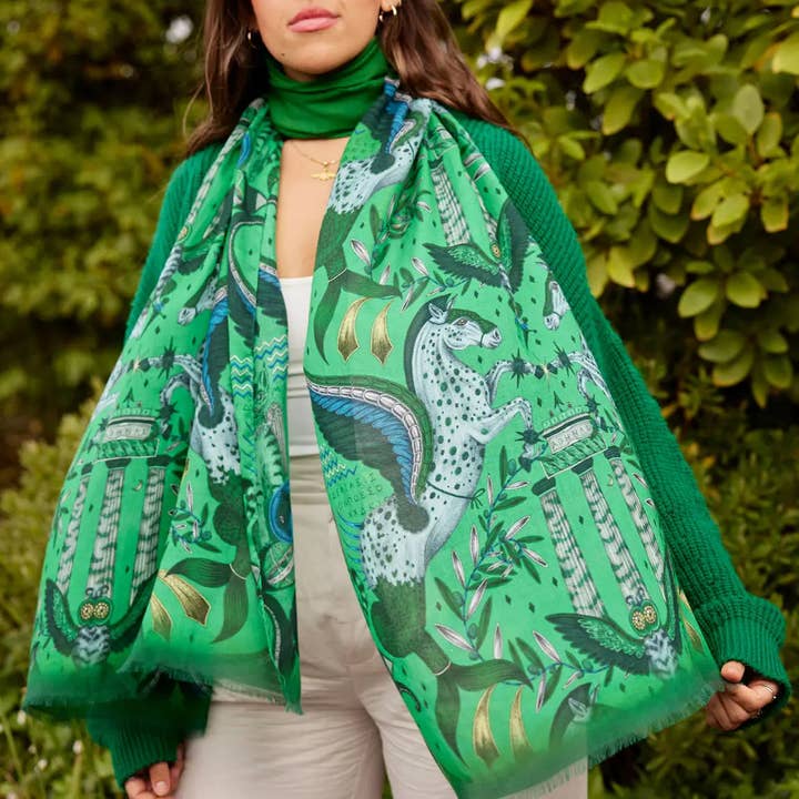 Emma J Shipley – Engroshandel Tørklæde - Dame – Odyssey Modal Cashmere Tørklæde - Rød Leopard