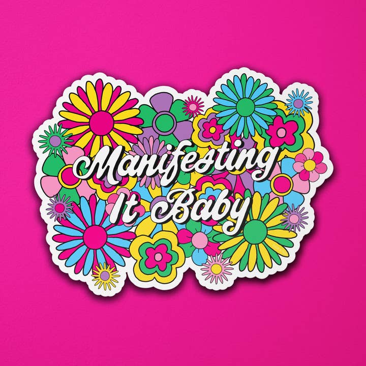 Manifesting It Baby Vinyl Sticker for wholesale by Talk and Tell