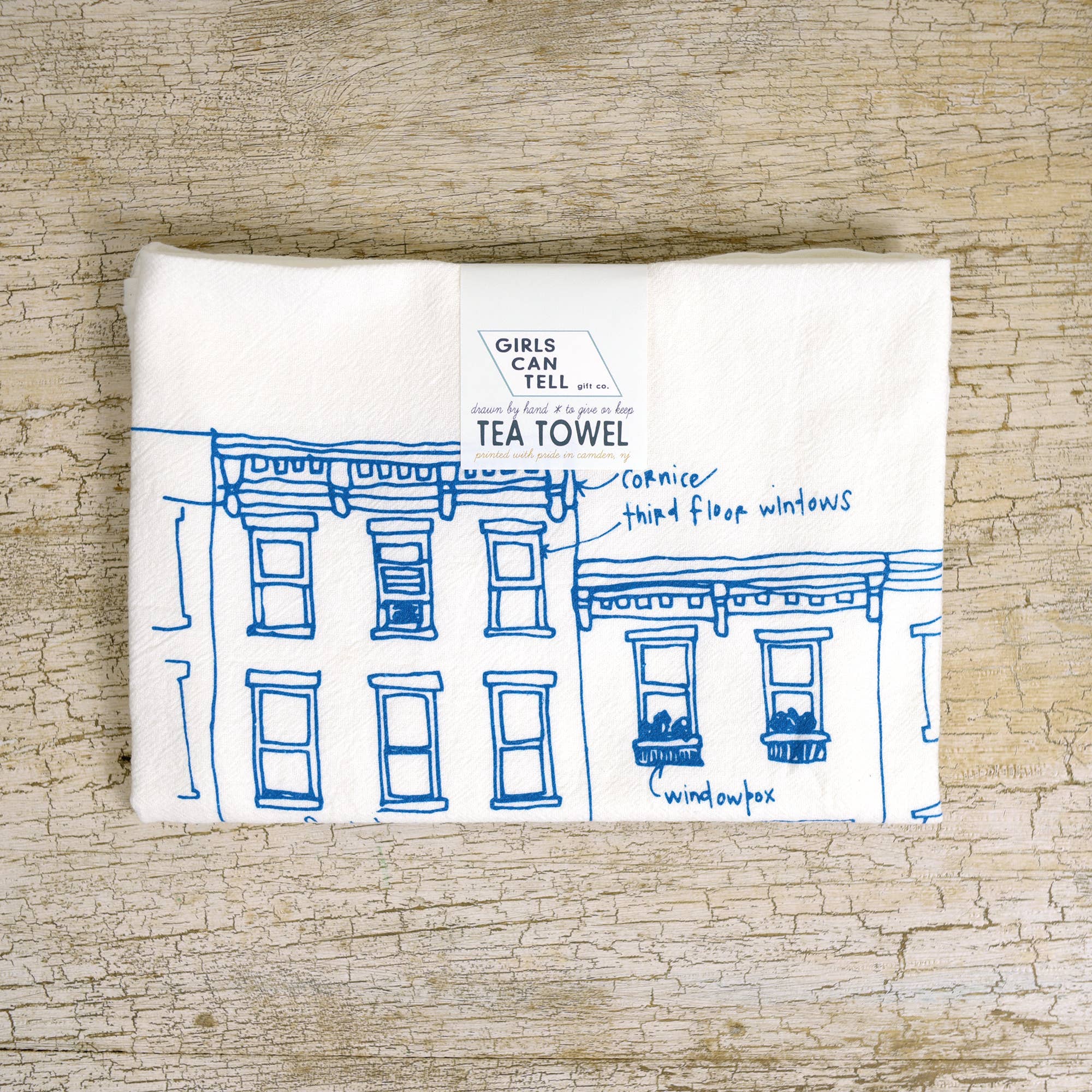 Girls Can Tell - Wholesale Tea Towel - Rowhouses Tea Towel | kitchen | flour sack | dish towels