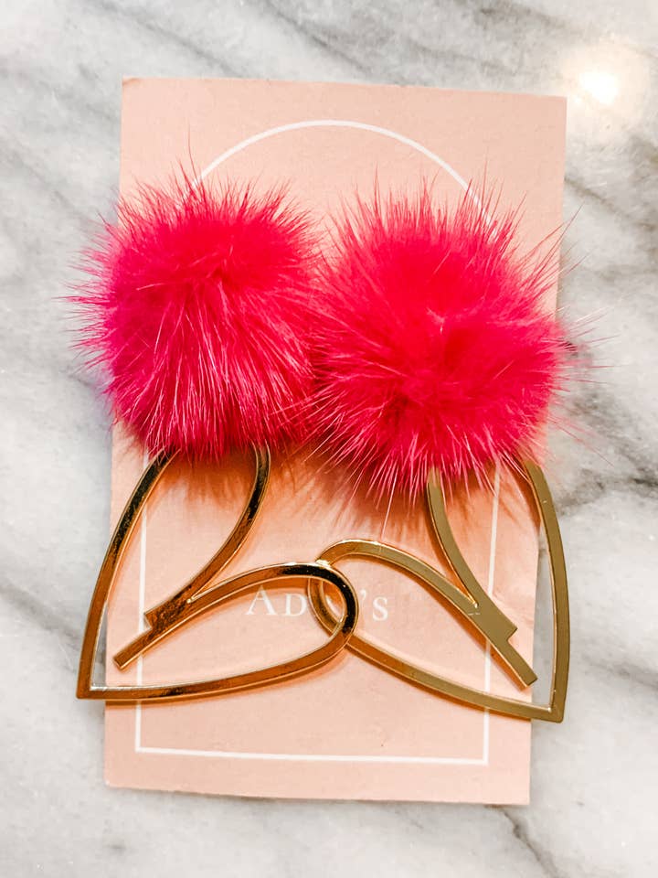 Gold Heart Puff Earrings for wholesale by Adri’s