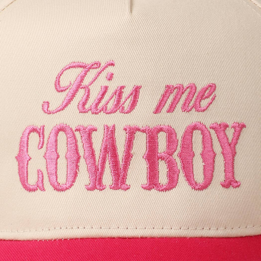 Fashion City – wholesale Trucker hat – Unisex – Kiss Me Cowboy Embroidery Two-Tone Cap9