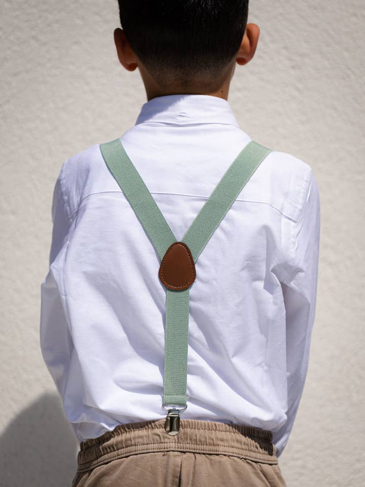 Dickie Bow - Wholesale Kledingset - Baby - Harrison Sage Groene Jongens Vlinderdas en Eucalyptus Bretels Set7