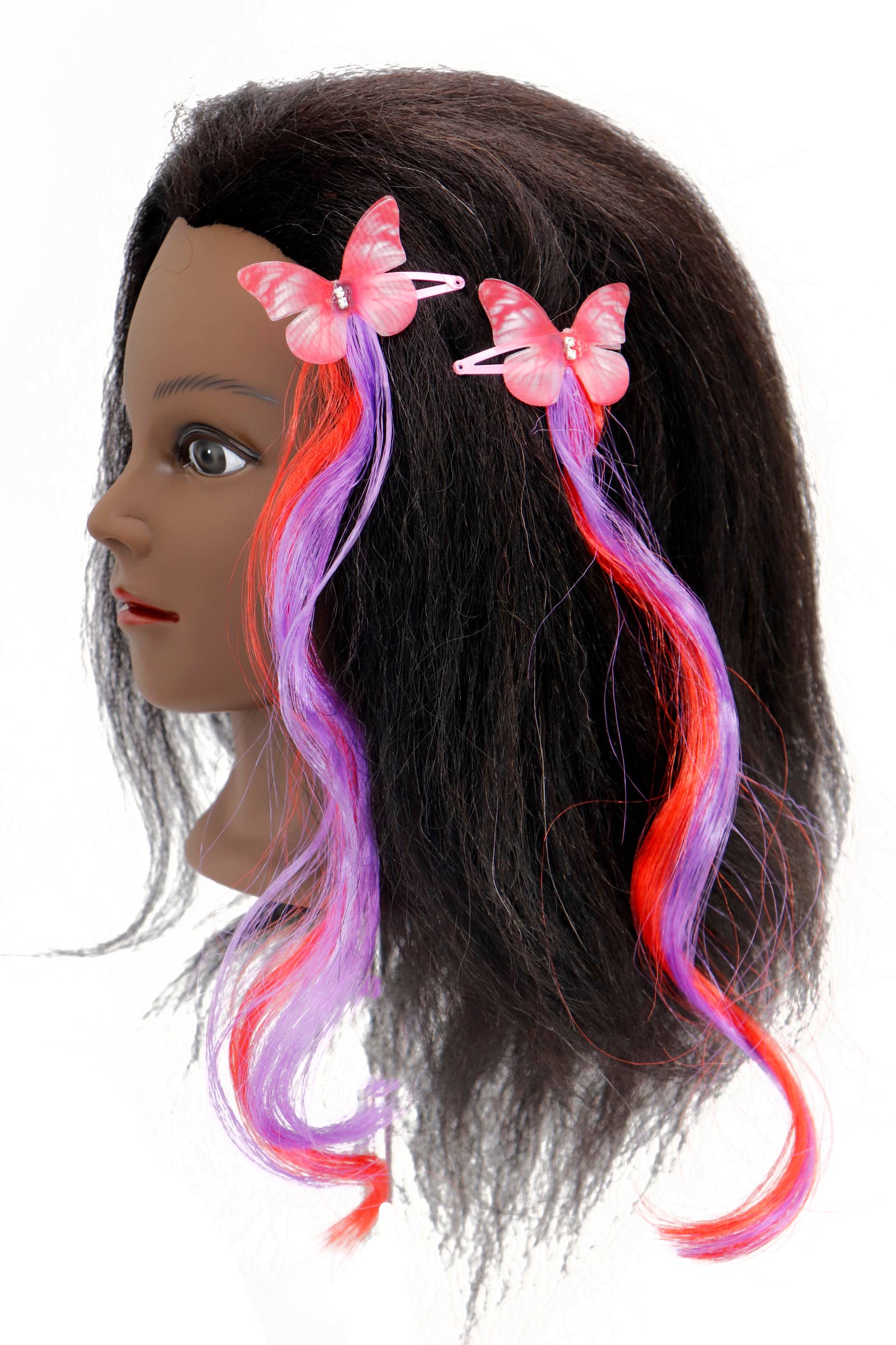 Cap Zone - Wholesale Hair Accessories Set - Women's - Butterfly Colorful Curly Hair Extension Snap Clip2