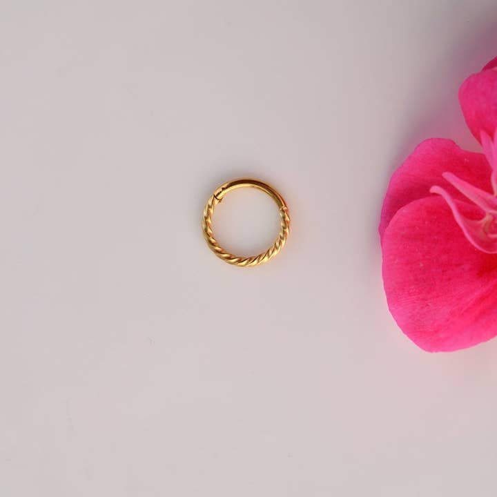 StockJWL - Wholesale Single Earring - Twisted Earrings Spiral Piercing Spiral Earrings Helix Ring Crimped Steel for Tragus, Helix, Cartilage, and Lobe Gold and Silver3