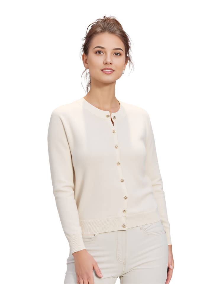 BRIT1615 CARDIGAN ITALIEN À BOUTONS DORÉS pour la vente par Becky Rose