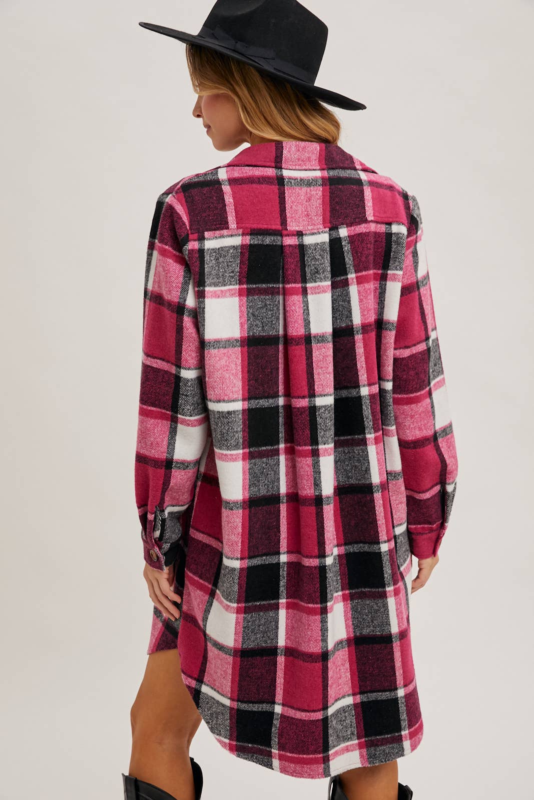 Bluivy – Engroshandel Skjortejakke/shacket – til kvinder – FLANNEL PLAID LANGLINE SHACKET16