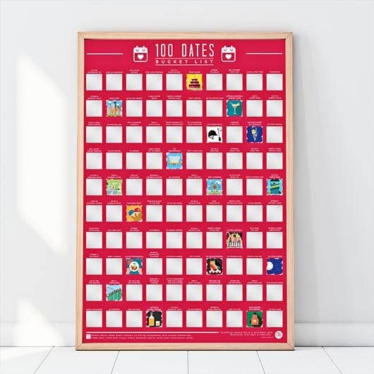 100 Dates To Go On Scratch Poster for wholesale by Gift Republic