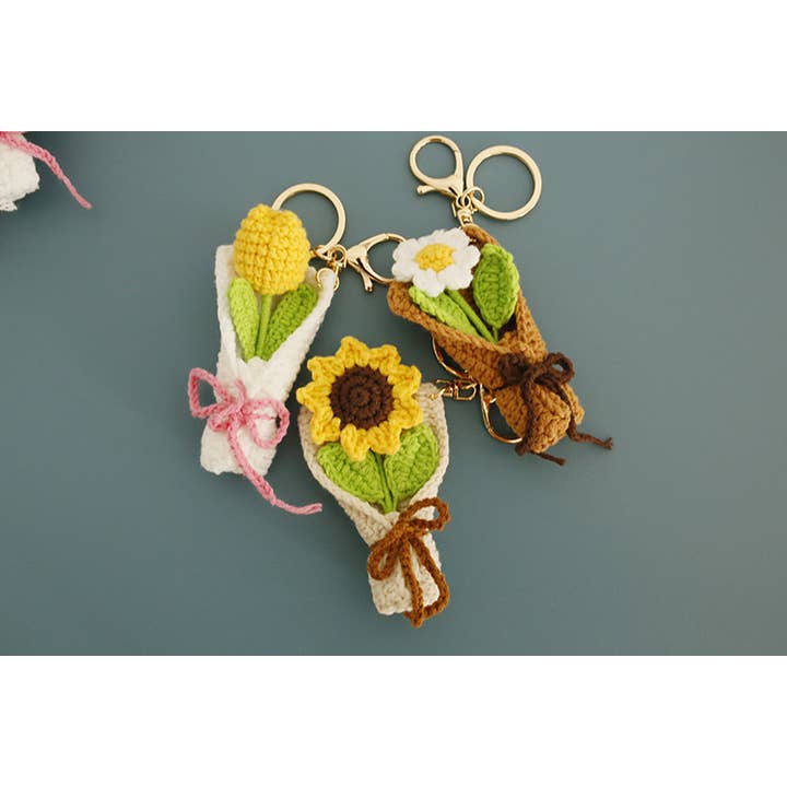Tourtiwi - Wholesale Keychain - Women's - Handmade Crochet Tulip Daisy Sunflower Keychains10
