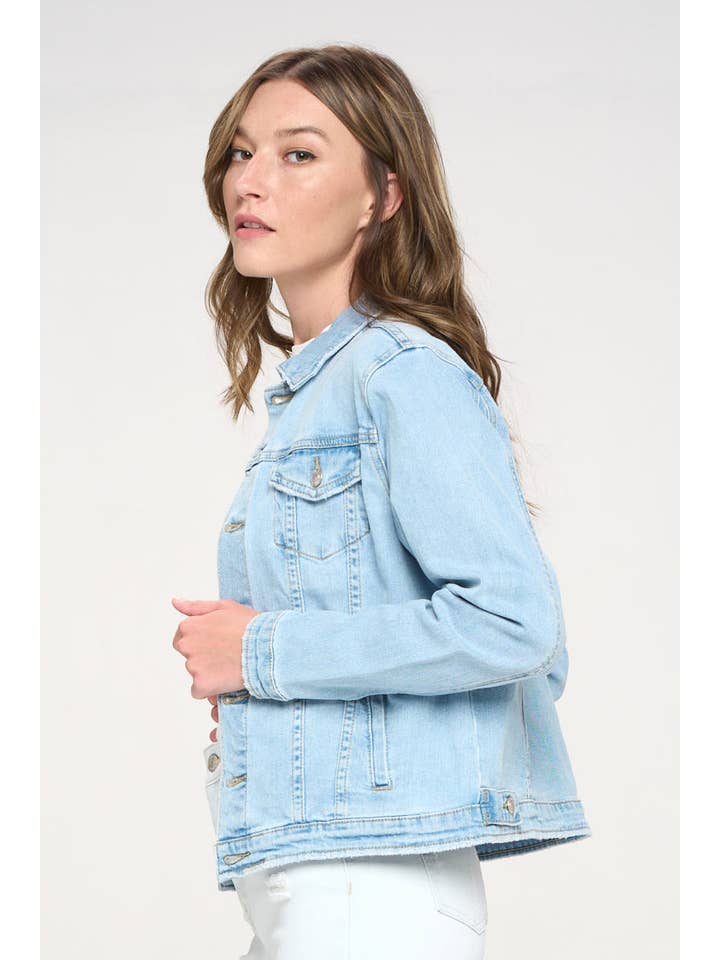 IB9368 - Light Wash - Classic Denim Jacket for wholesale on Faire