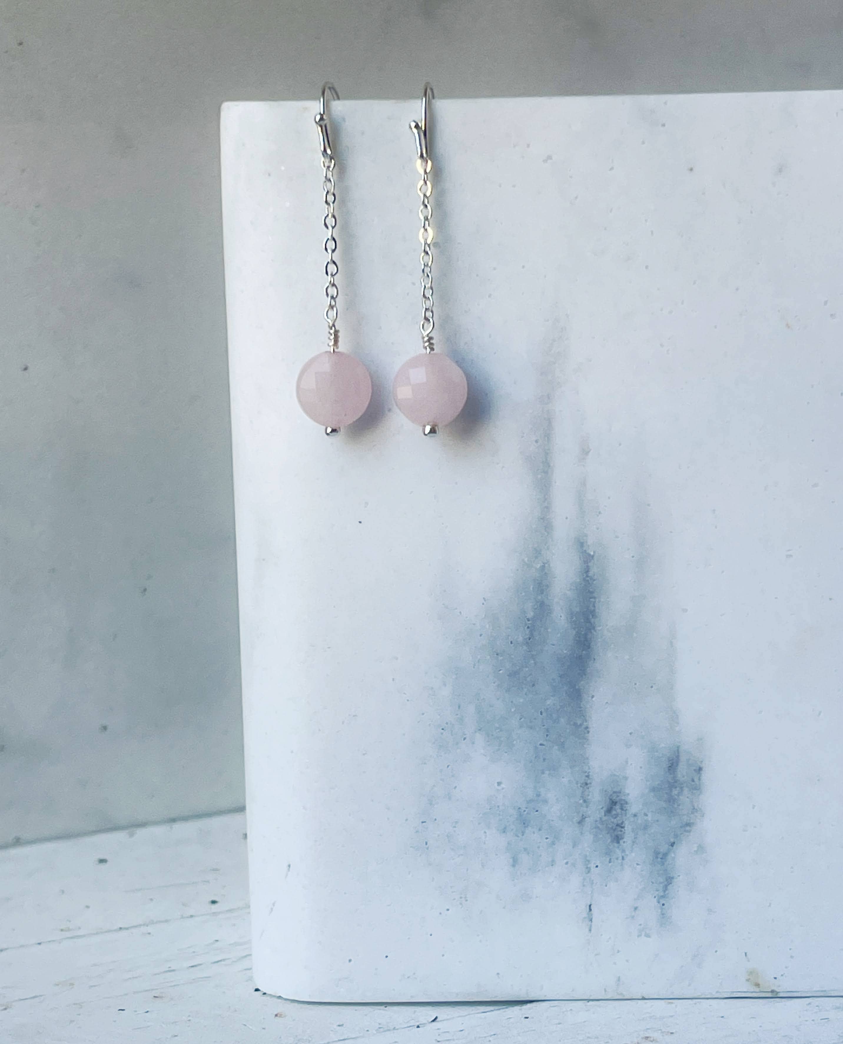 Rage Gems & Jewelry - Wholesale Dangle Earrings - Faceted Morganite Coin Drop Earrings1