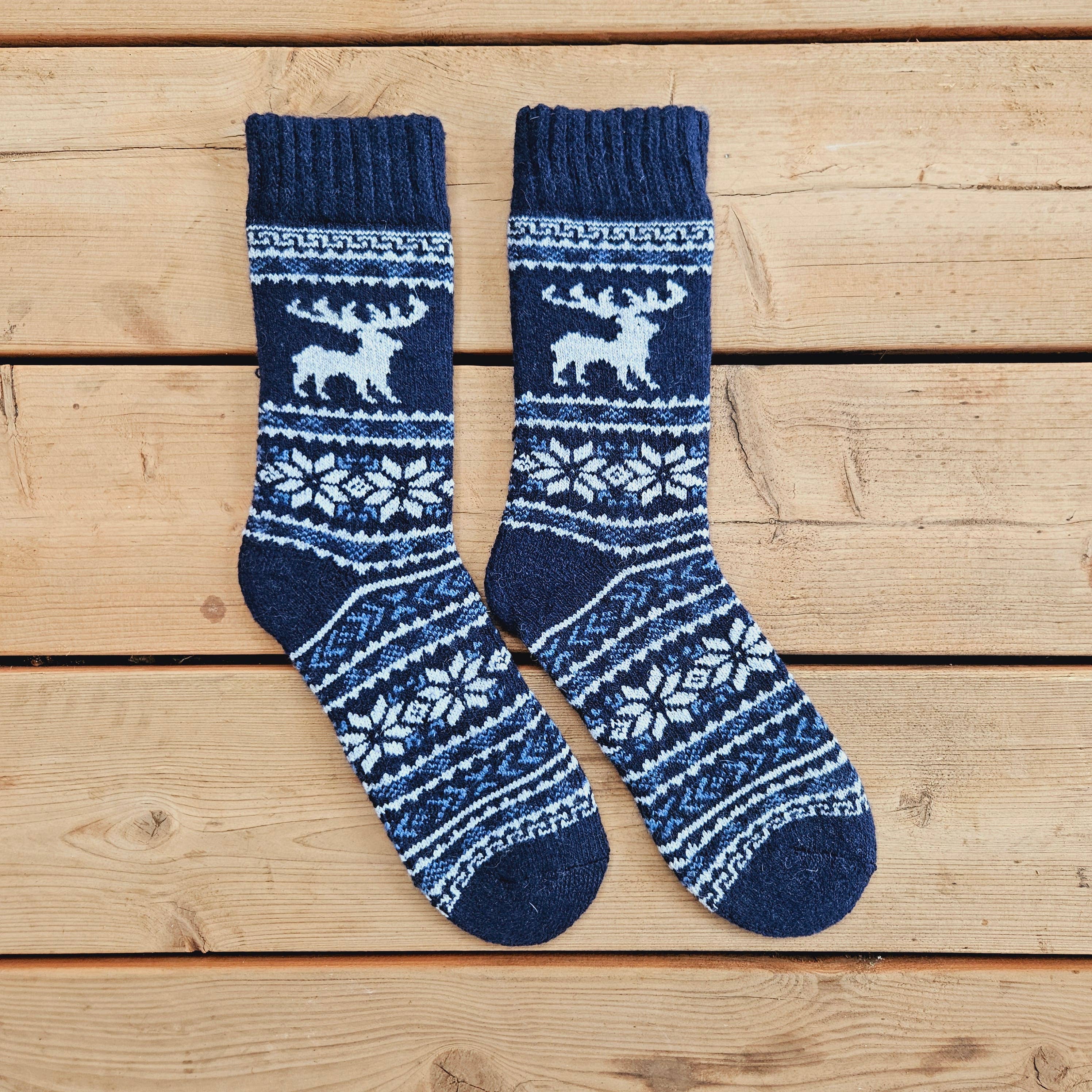 NorraVilla - Wholesale Socks - Women's - Alpaca wool socks - Nordic Unisex REINDEER - 39-46 7