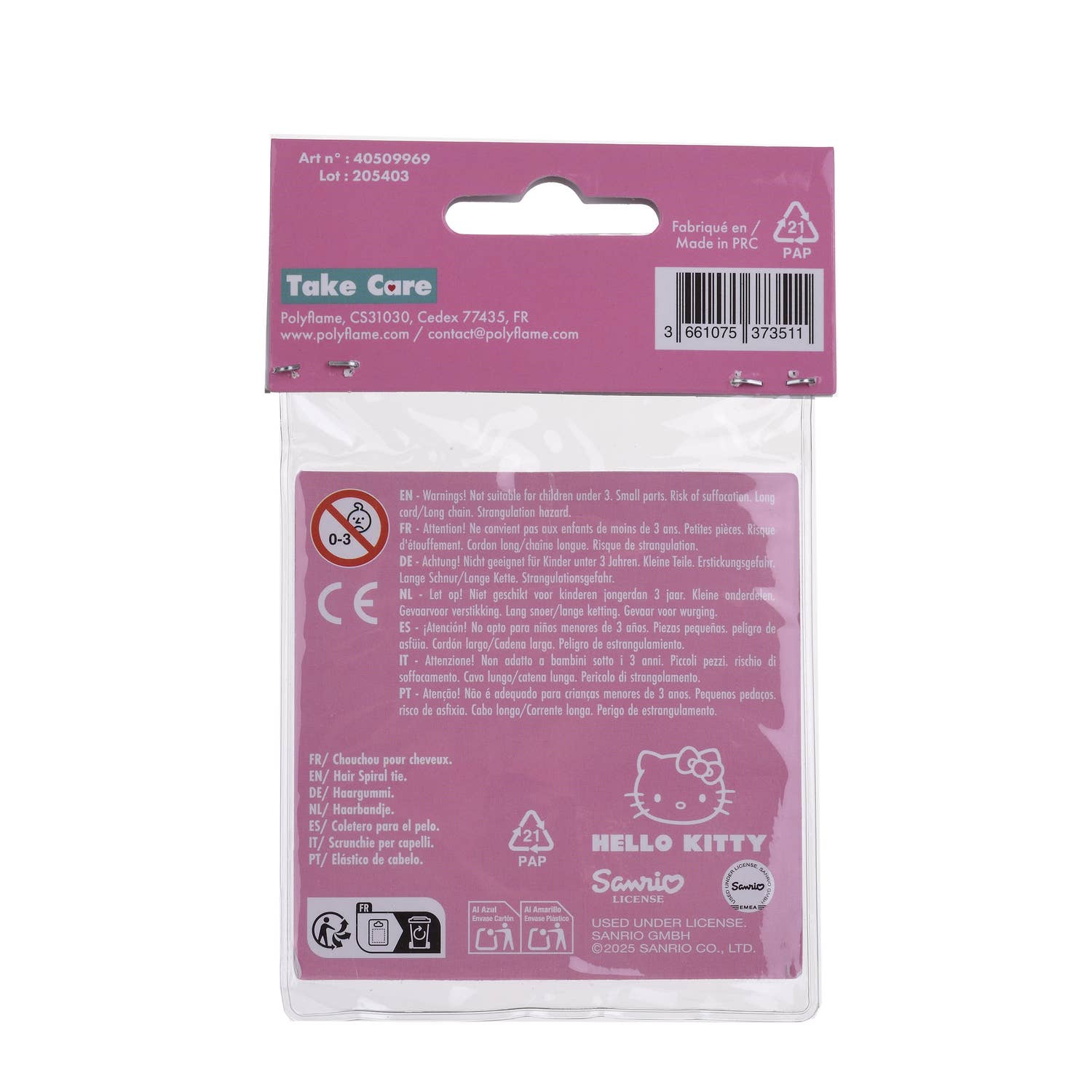 Takecare – Großhandel Haargummi – Damen – Hello Kitty Spiral-Haargummis, 2er-Set4