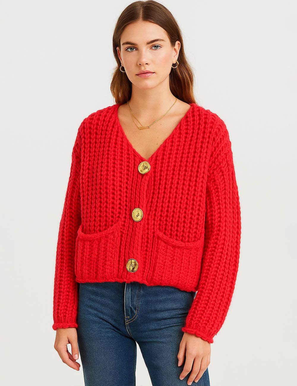 Sweetkama - Vente Cardigan – femme - Cardigan épais uni tendance pour femmes SKT463712