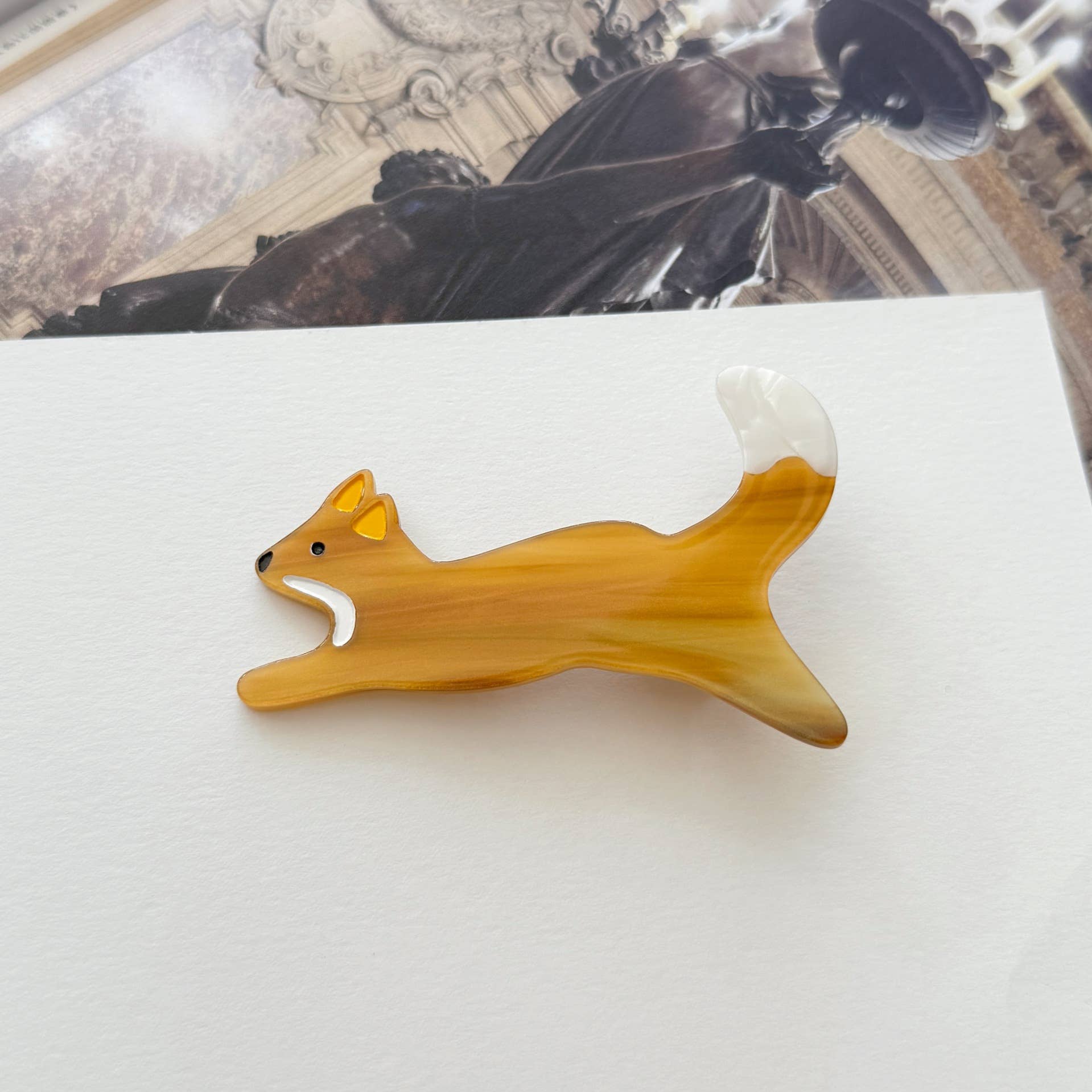 Adorable Running Fox Hair Clip, Animal Hair Accessory for wholesale on Faire
