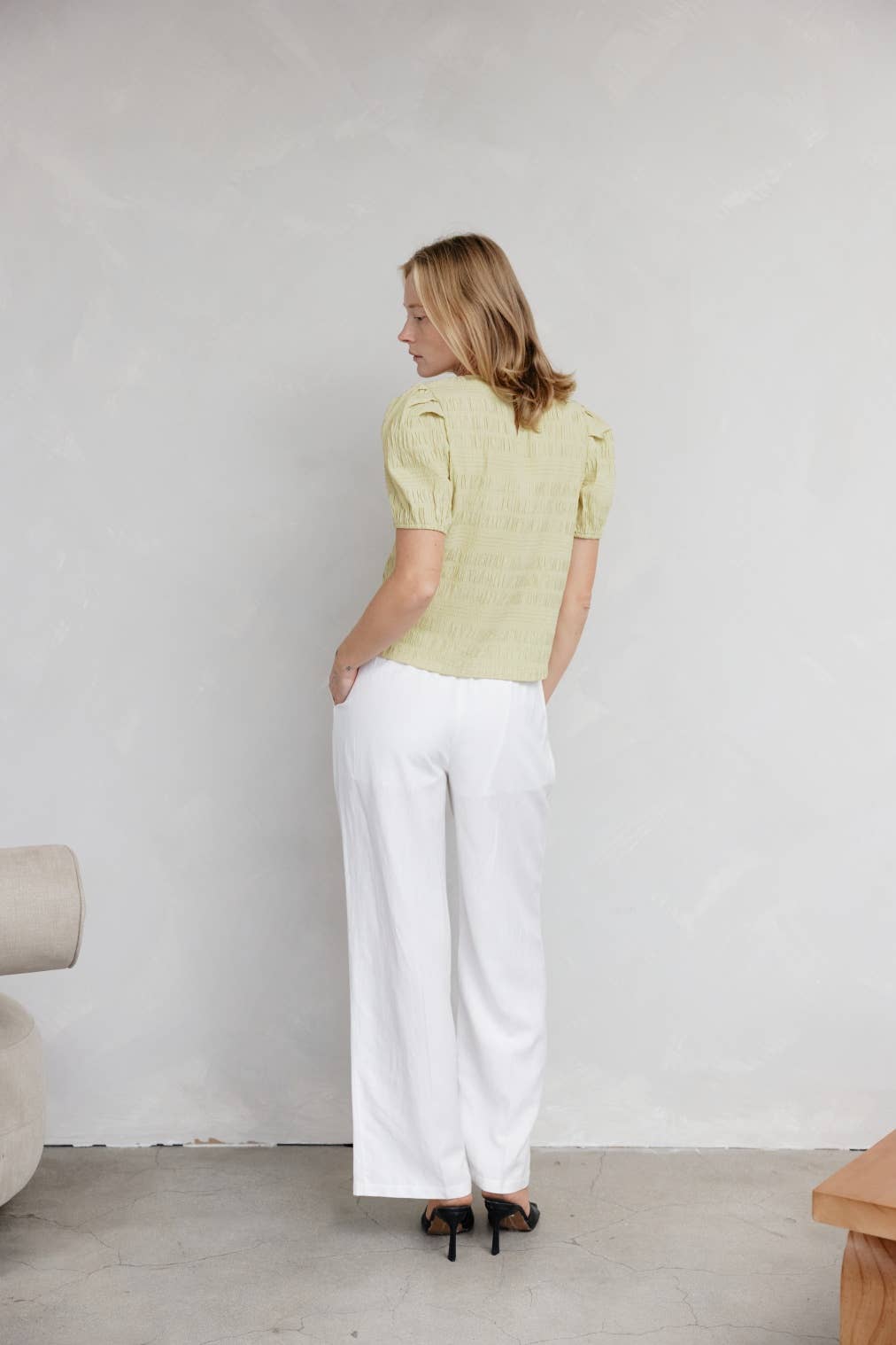 MOD REF - Wholesale Blouse - Women's - The Celia Top | Textured Puff Sleeve Top4