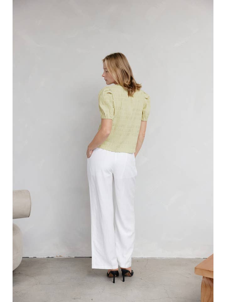 MOD REF – wholesale Blus - Dam – The Celia Top | Texturerad puffärmad topp4