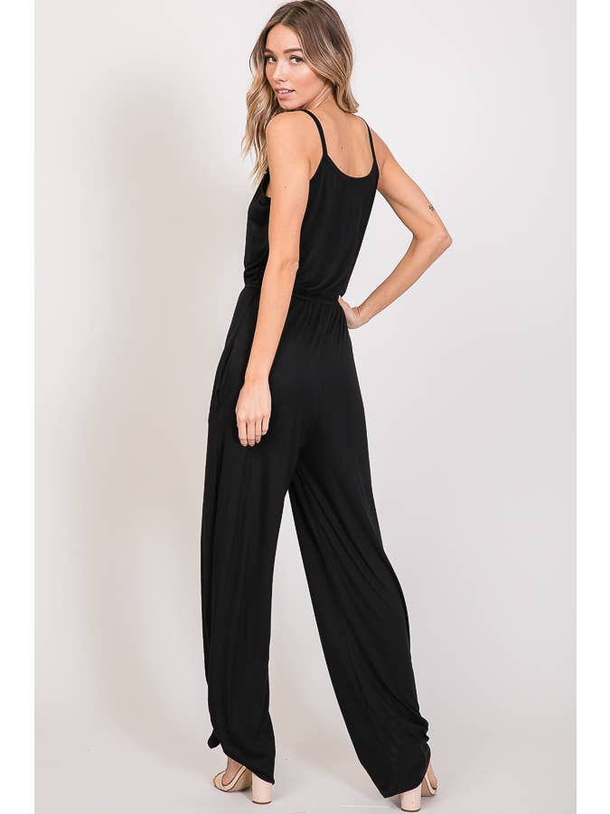 7th Ray - Wholesale Jumpsuit - Women's - Classic Aesthetic Split Side Tied Hem Jumpsuit J24183