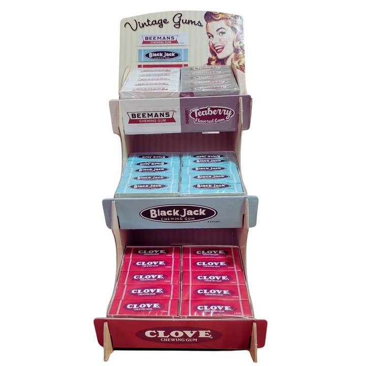 Candy Barn Express - Wholesale Chewing Gum - Vintage Gum Display - 6 Boxes of 20 Packs & Display 3