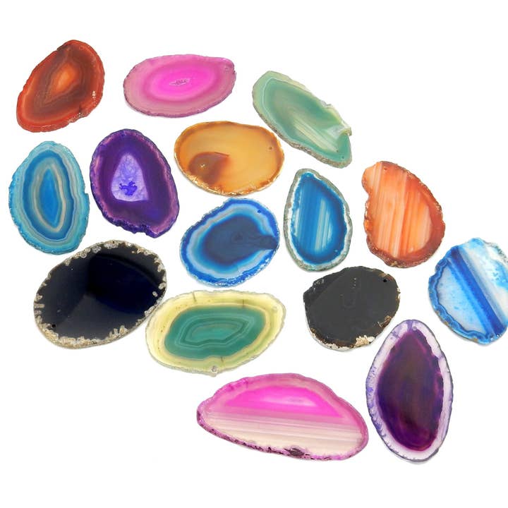 Rock Paradise - Wholesale Spiritual Stone/Crystal - Top Drilled Agate Crystal Slices - Top Drilled - Size #0