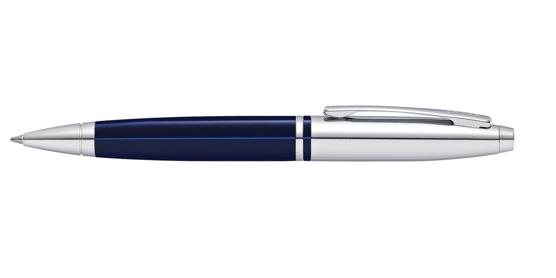 A. T. Cross - Wholesale Pen - Calais™ Chrome & Blue Lacquer Ballpoint Pen3
