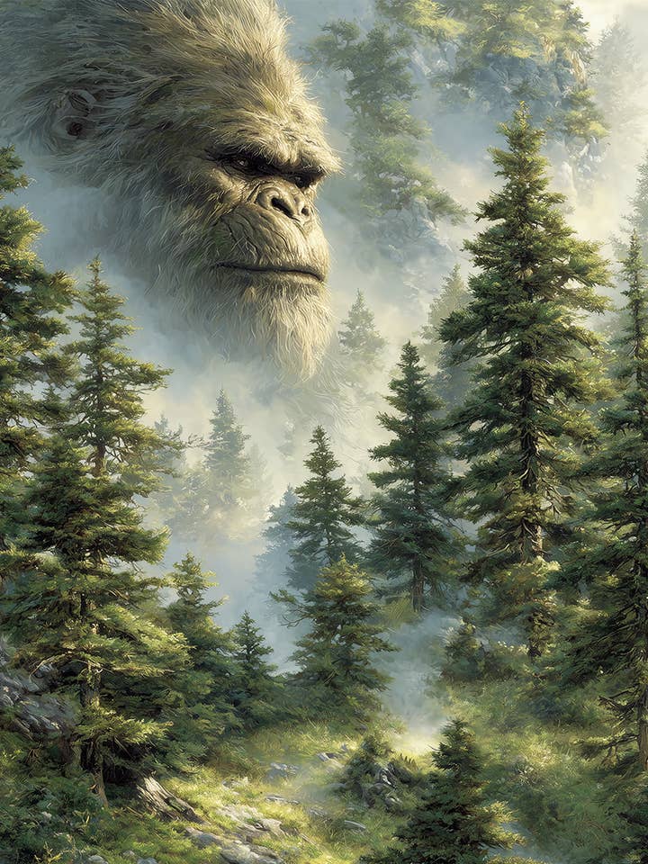 Bigfoot är Skogens Själ Konsttryck - Bigfoot & Sasquatch 8"x10" Konstverk för 11"x14" Ram för wholesale av Mowbi
