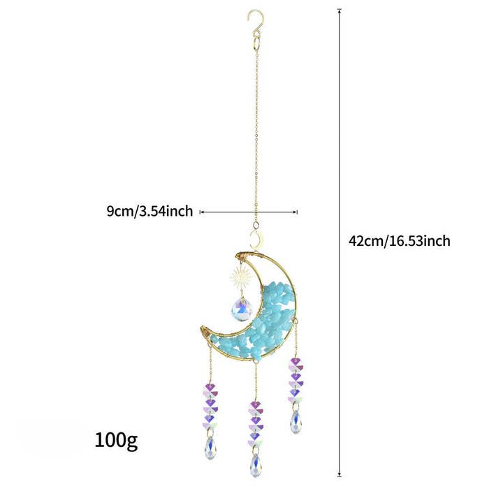 Dipped Shop - Wholesale Suncatcher - Colorful Stone Moon Crystal Home Hangings DP25A922