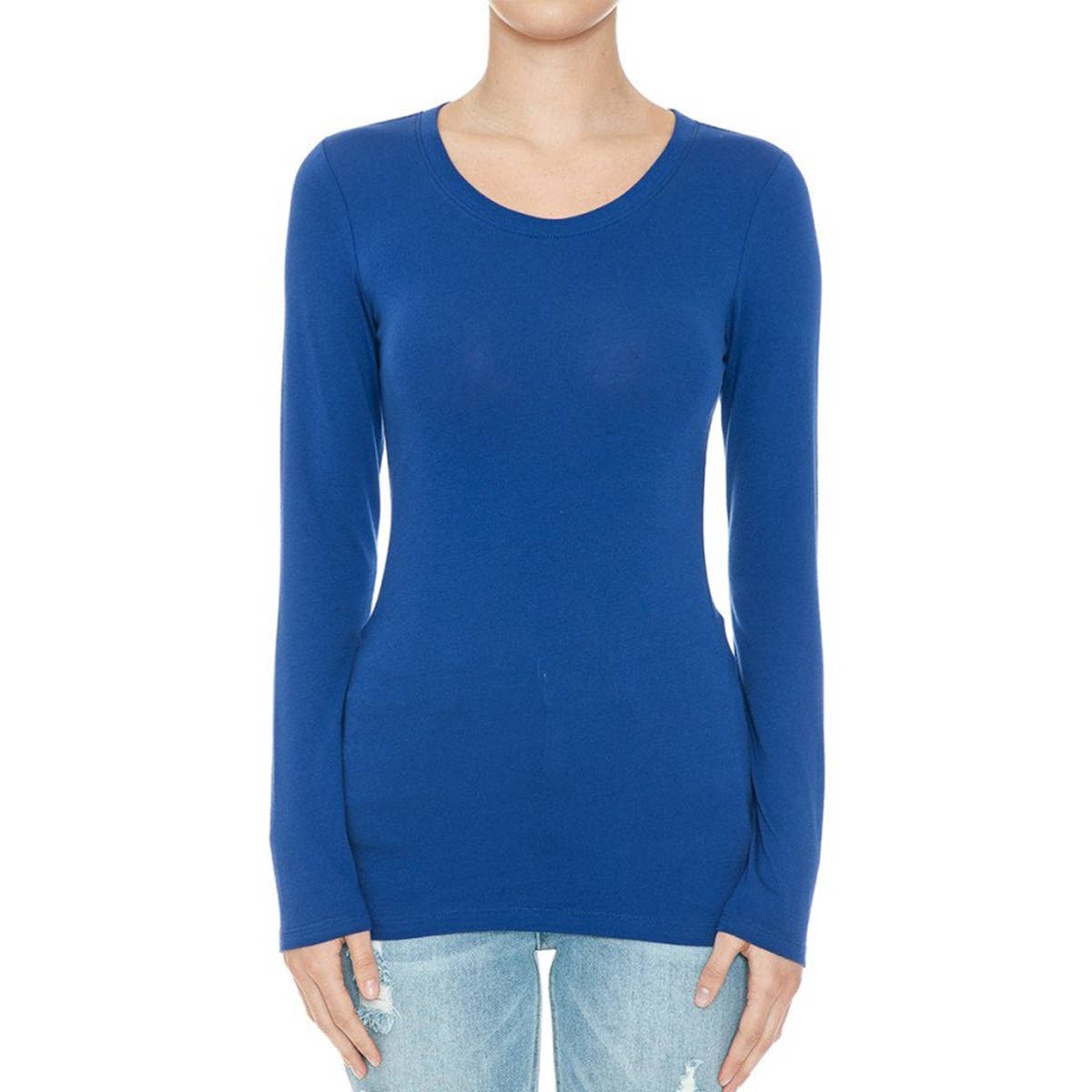 UP CLOTHING – wholesale T-shirt – women's – Round Neck Long Sleeve Basic Top1