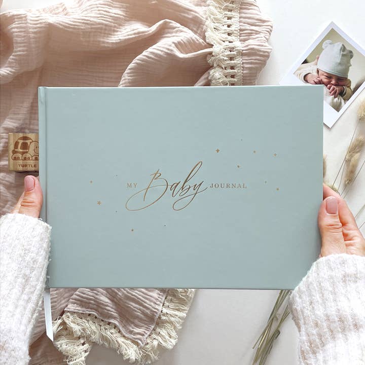 Blush And Gold - Wholesale Journal/Diary - Maternity - My Baby Journal (Aqua) gift for new parents, keepsake book