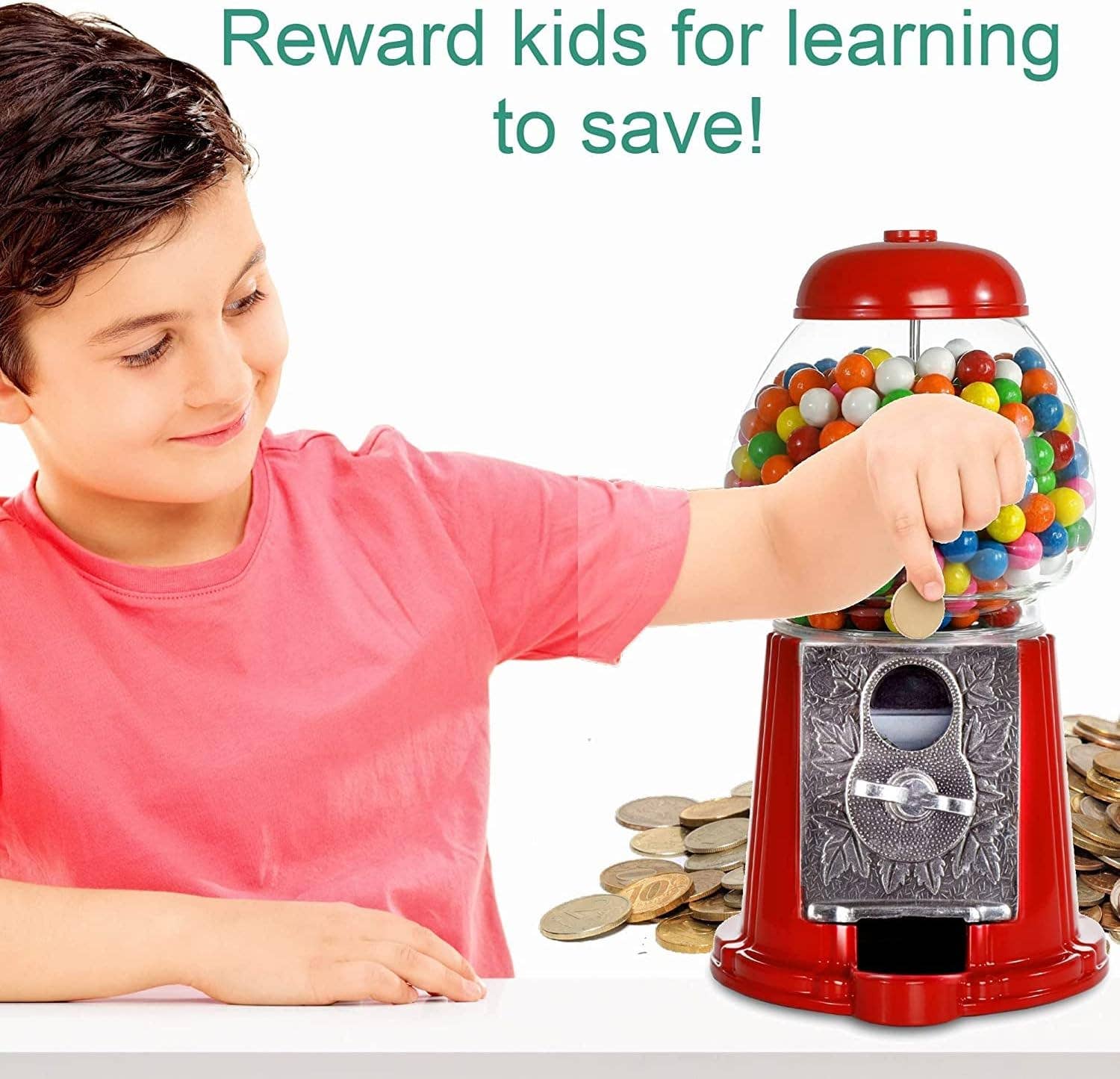 playO - Wholesale Money/Piggy Bank - Kids & Baby - Coin Operated Gumball Machine 9" Heavy Duty Metal with Glass7