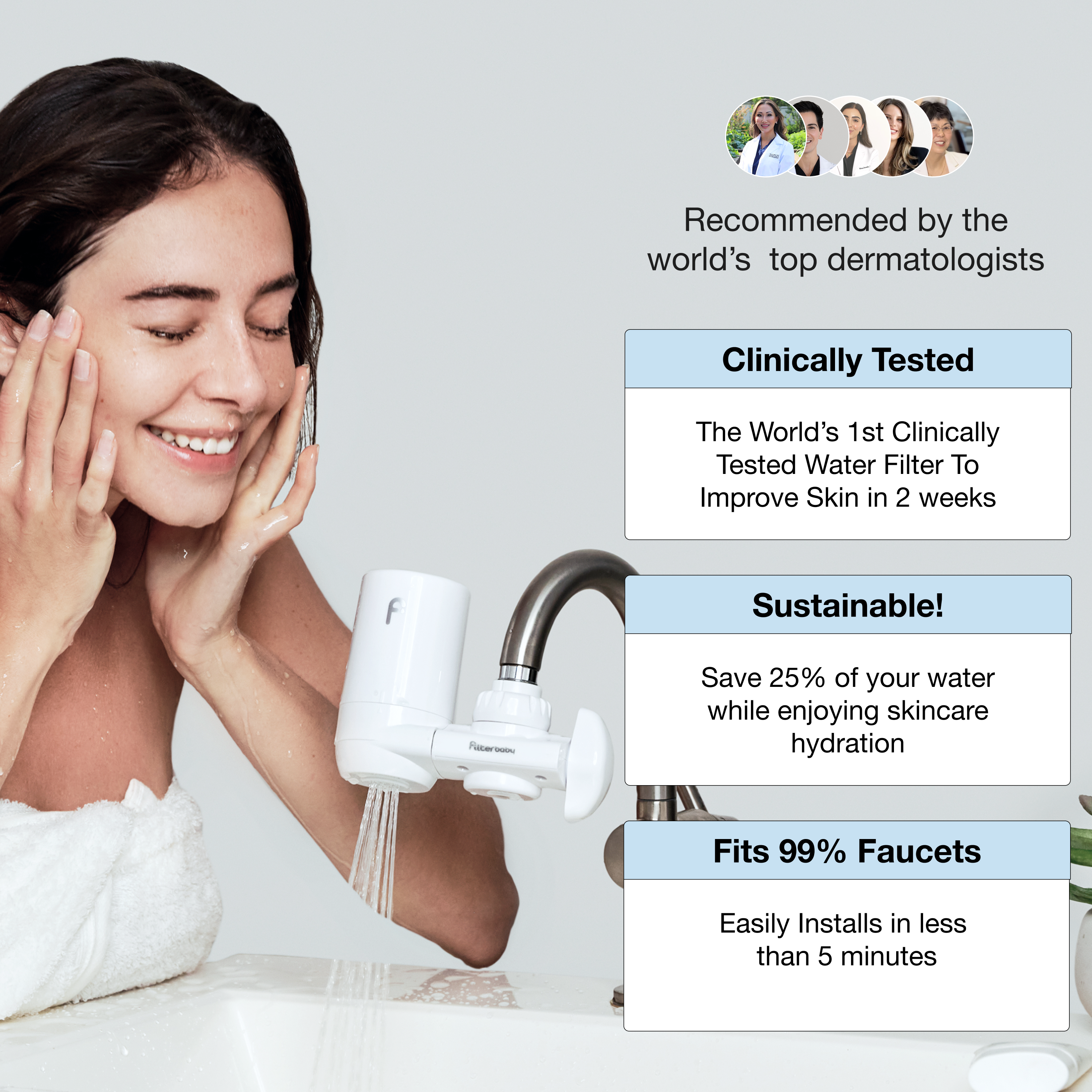 Filterbaby - Vendita all'ingrosso Rulli viso/di bellezza - Filtro per Acqua da Rubinetto per Cura della Pelle Filterbaby 1.07