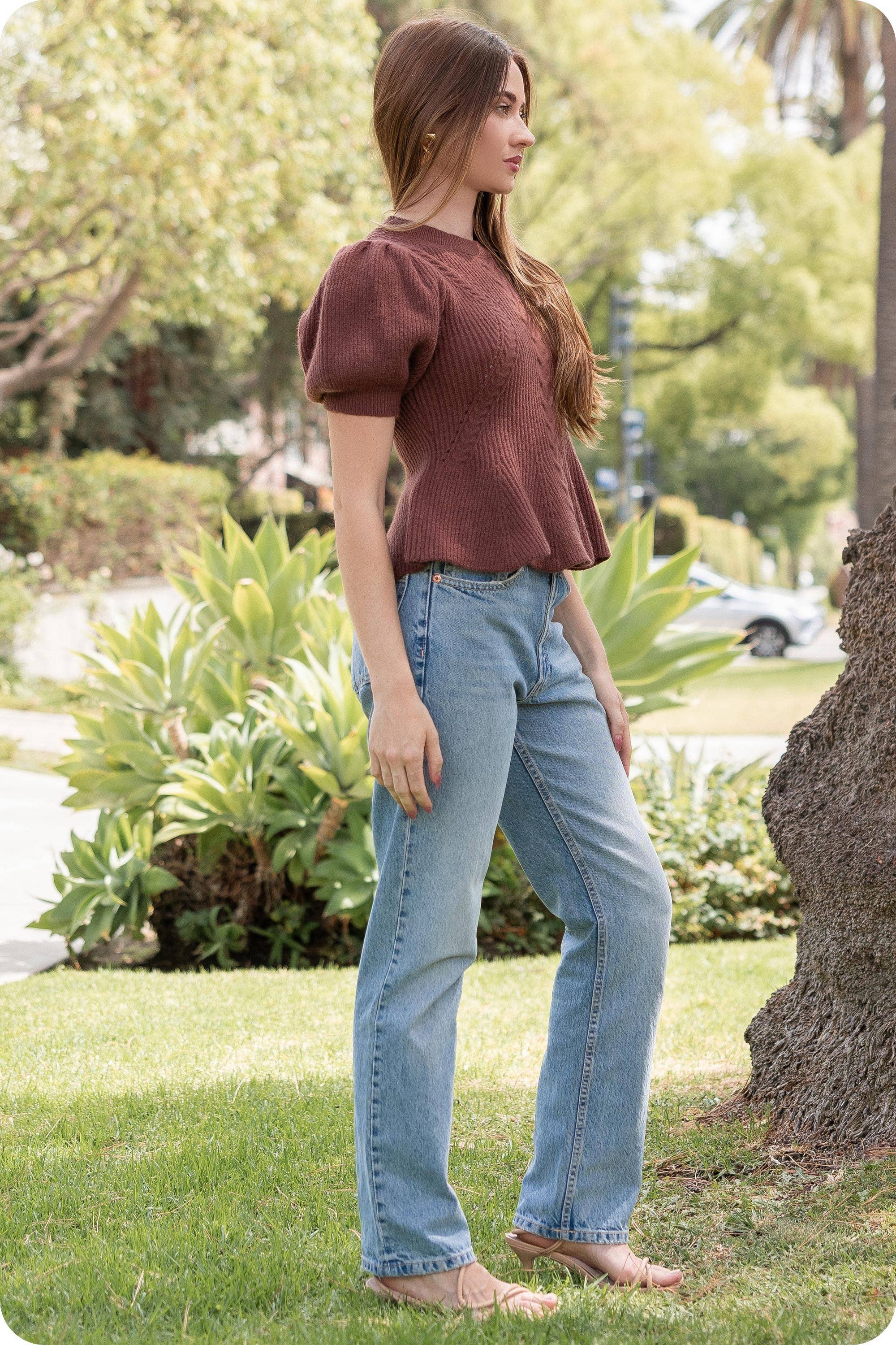 Strut & Bolt - Wholesale Tunic Sweater - Women's - Flared Puff Sleeve Knit Top47