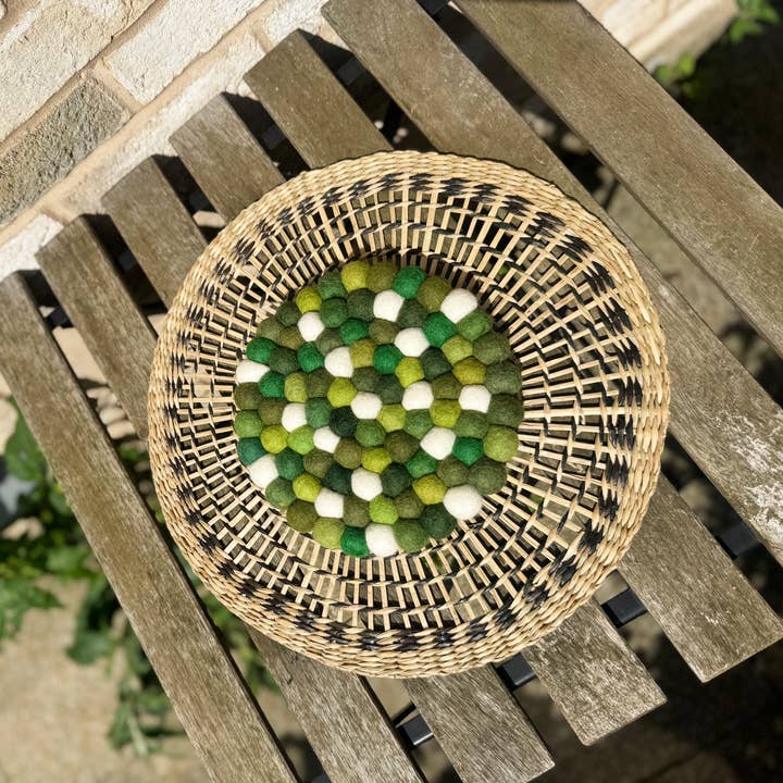 Everest Pet Supply & Gifts - Wholesale Trivet - Felted Trivet, Green Hue Large Trivet, 100% Wool 2