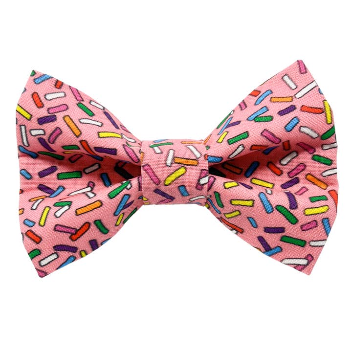 Dark Pink Sprinkles Pet Bow Tie for Birthdays / Celebrations for wholesale by Winnie and the Hound