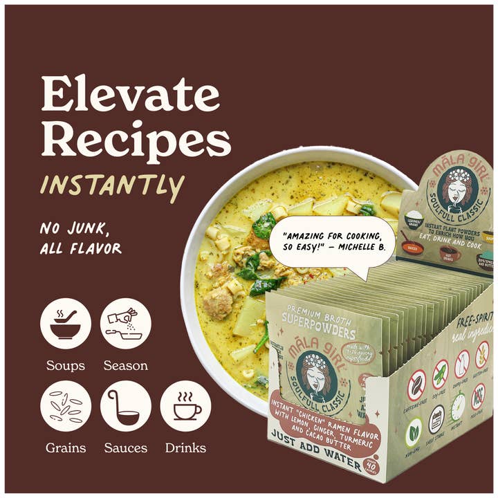 māla girl - Wholesale Powdered health drink - Superfood Instant Broth Powder w/ Lemon Ginger and Turmeric7