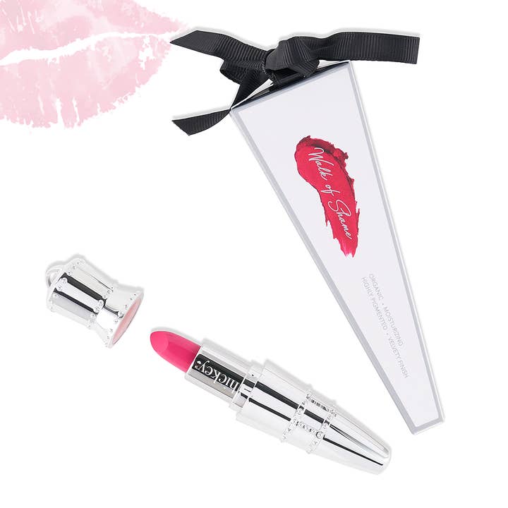 Walk of Shame Hot Hot Pink Lipstick Necklace | Clean, Bold Pink Pendant Case | Hickey Lipstick for wholesale by Naomi's Happy Place Shop