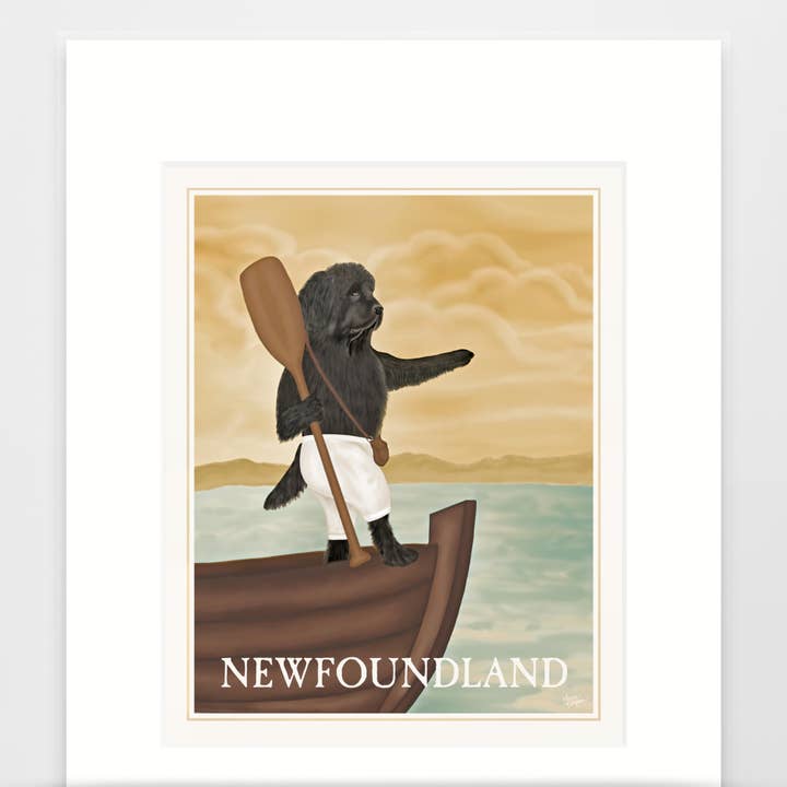 Newfoundland Hund Kunst Print for engroshandel hos Laura Bergsma Studio