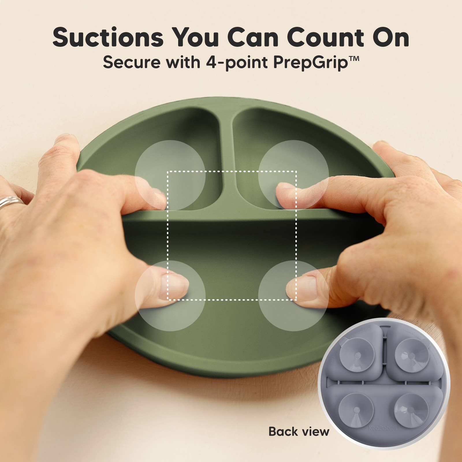 Slate 3-Pack Prep Suction Plates for Baby, BPA-Free Silicone Plate for wholesale on Faire2