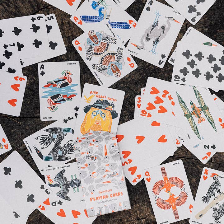 Woosah Outfitters - Venta al por mayor Baraja de cartas - Juego de cartas Bird Nerd