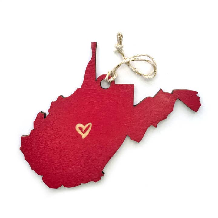 SnowMade - Wholesale Ornament - West Virginia Heart Ornament