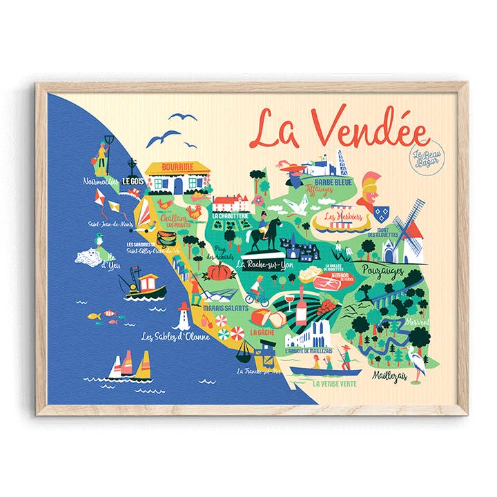 Visa karta över Vendée för wholesale av Le Beau Bazar
