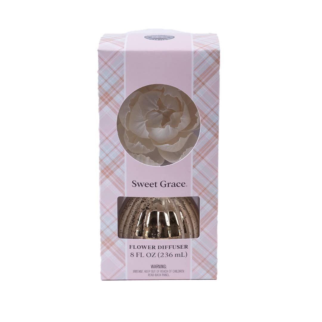 Bridgewater Candle Company - Wholesale Reed Diffuser - Sweet Grace Plaid Flower Diffuser1