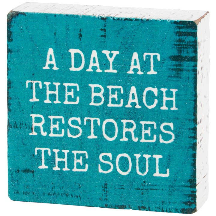 Restores The Soul Block Sign for wholesale by Primitives by Kathy